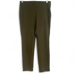 WHO WHAT WEAR  OLIVE GREEN ANKLE DRESS PANTS SIZE 10 STRETCH MINIMALIST